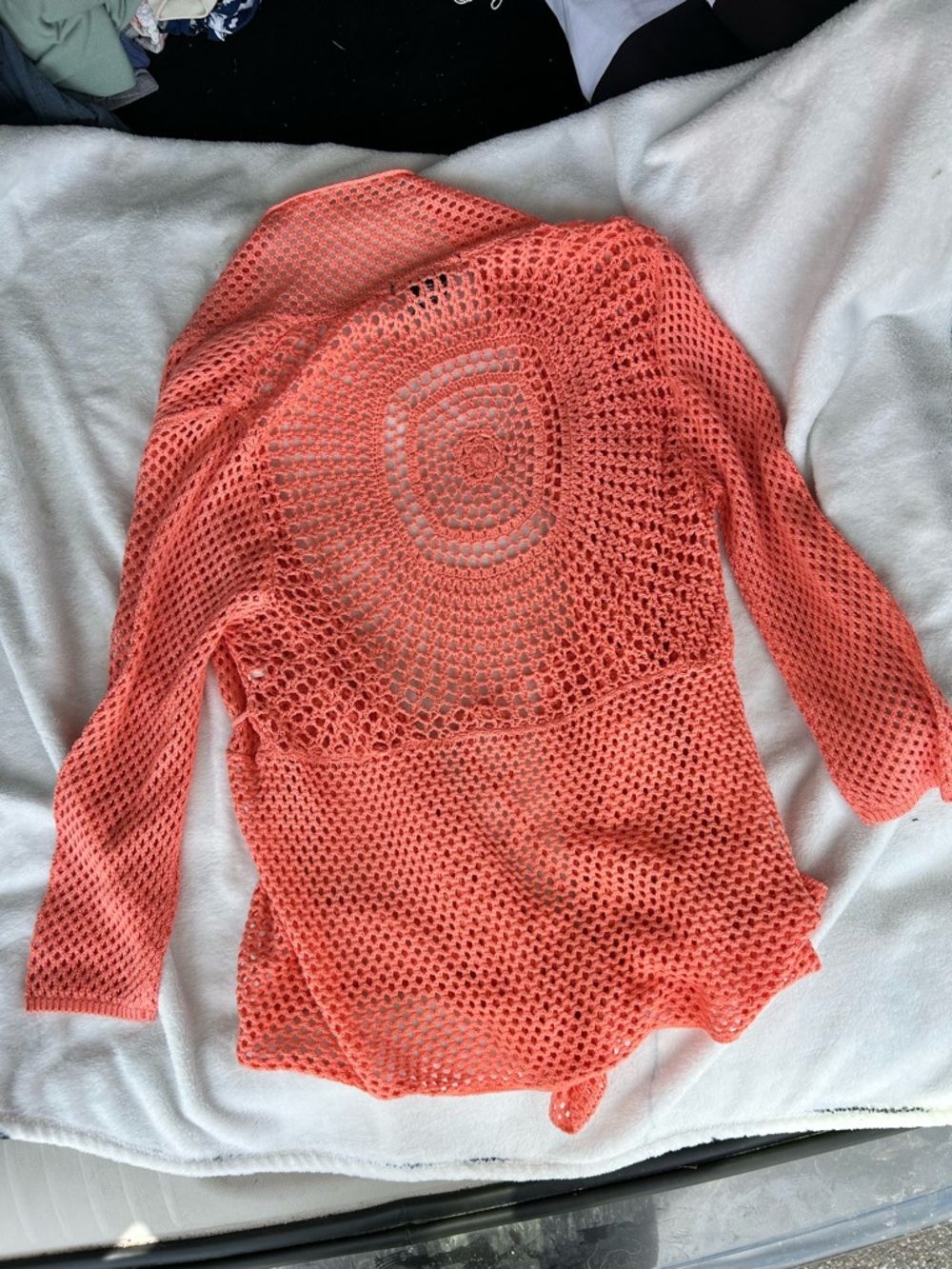 united states sweaters Coral Open-Weave Cardigan - Picture 5 of 8